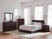 Dorian Brown Faux Leather Queen Bed