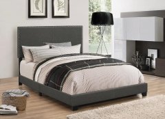 Boyd Upholstered Charcoal Queen Bed