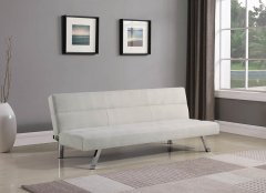 Modern Beige and Chrome Sofa Bed