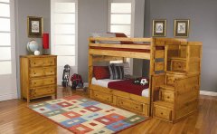 Wrangle Hill Amber Wash Twin-over-Twin Bunk Bed