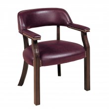 Burgundy Leatherette Office Chair