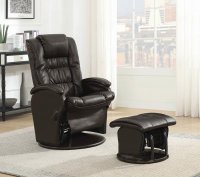 Brown Reclining Glider With & Ottoman
