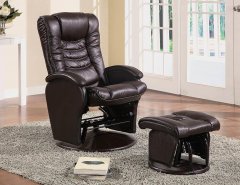Casual Brown Reclining Glider & Ottoman
