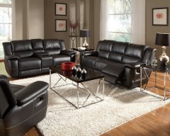 Lee Transitional Black Leather Reclining 3 Pc.