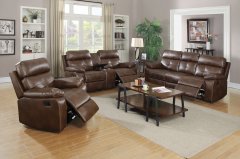 Zimmerman Brown Faux Leather 3 Pc.