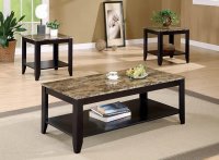 Transitional Marble Look Top Three-Piece Table Set