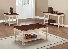 Transitional Dark Brown/Antique White Sofa Table