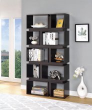 Contemporary Capp. Ten-Shelf Geometric Bookcase