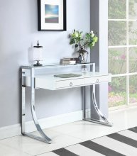 Contemporary Glossy White Writing Desk