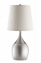 Casual Silver and Chrome Accent Lamp