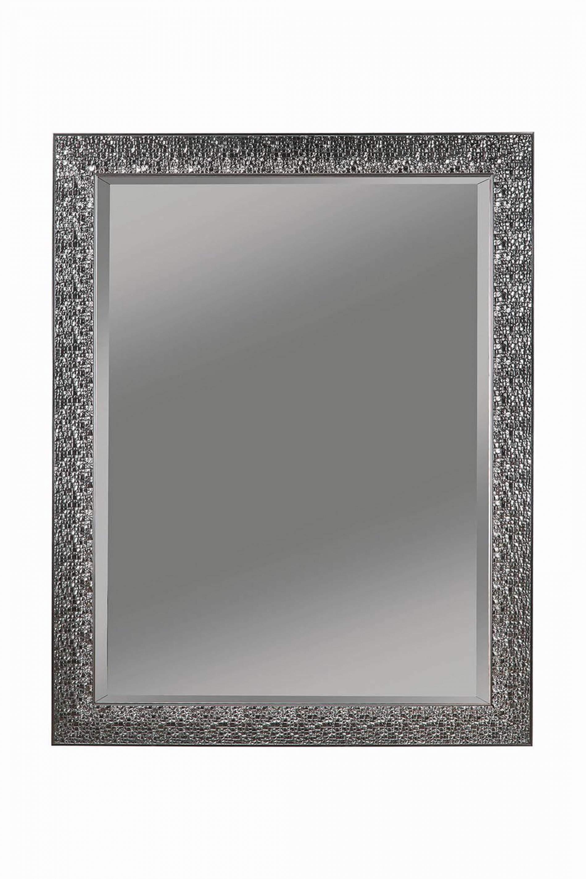 Transitional Black Mosaic Square Mirror - Click Image to Close