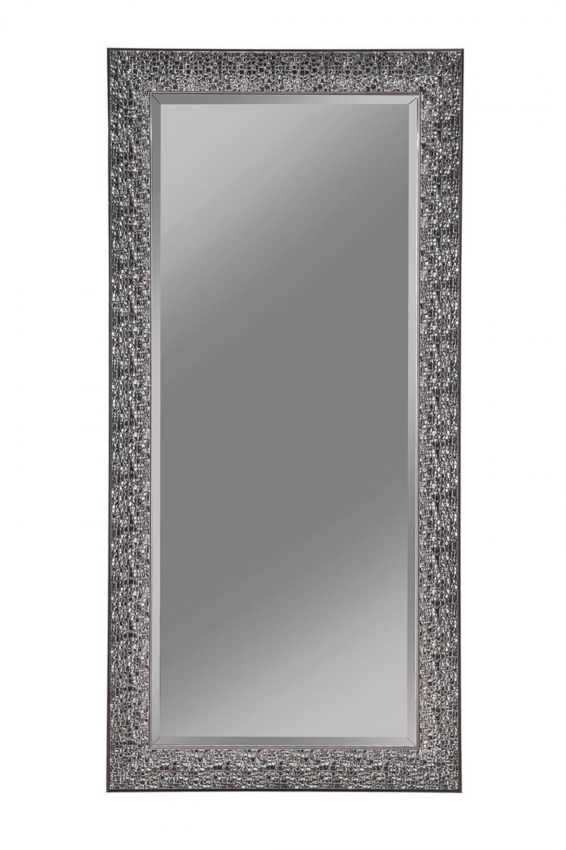 Transitional Black Mosaic Rectangular Mirror - Click Image to Close