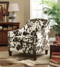 Contemporary White and Brown Accent Chair