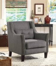 Transitional Grey Accent Chair