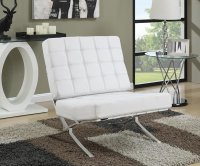 White and Chrome Accent Chair