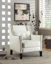 Traditional White Accent Chair