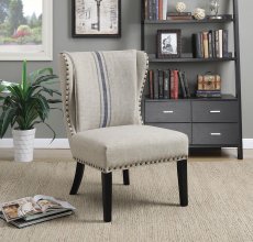 Traditional Grey and Blue Accent Chair