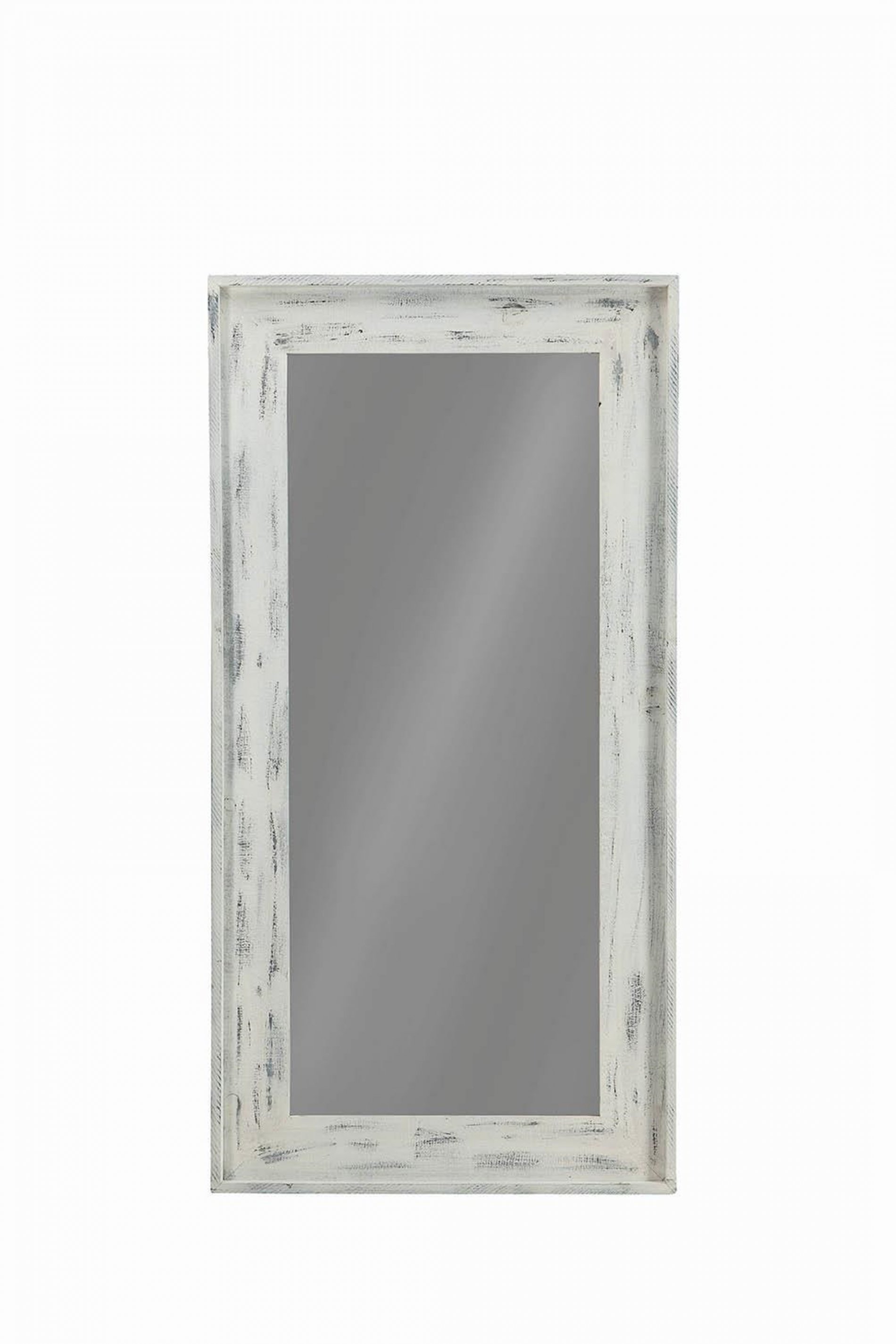 Distressed White Wall Mirror - Click Image to Close