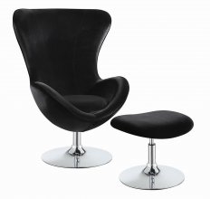 Black and Chrome Chair and Ottoman
