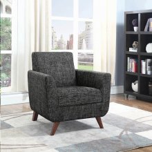 Mid-Century Modern Grey Upholstered Accent Chair