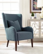 Dark Teal Winged Accent Chair