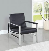 Contemporary Black and Chrome Accent Chair
