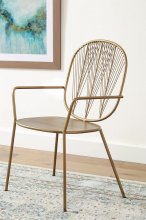 Contemporary Brass Iron Accent Chair