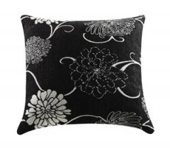 905012 Accent Pillow (Black/White Floral)