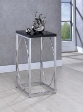 Glossy Black and Chrome Accent Table