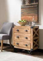 Rustic Three-Drawer Accent Cabinet
