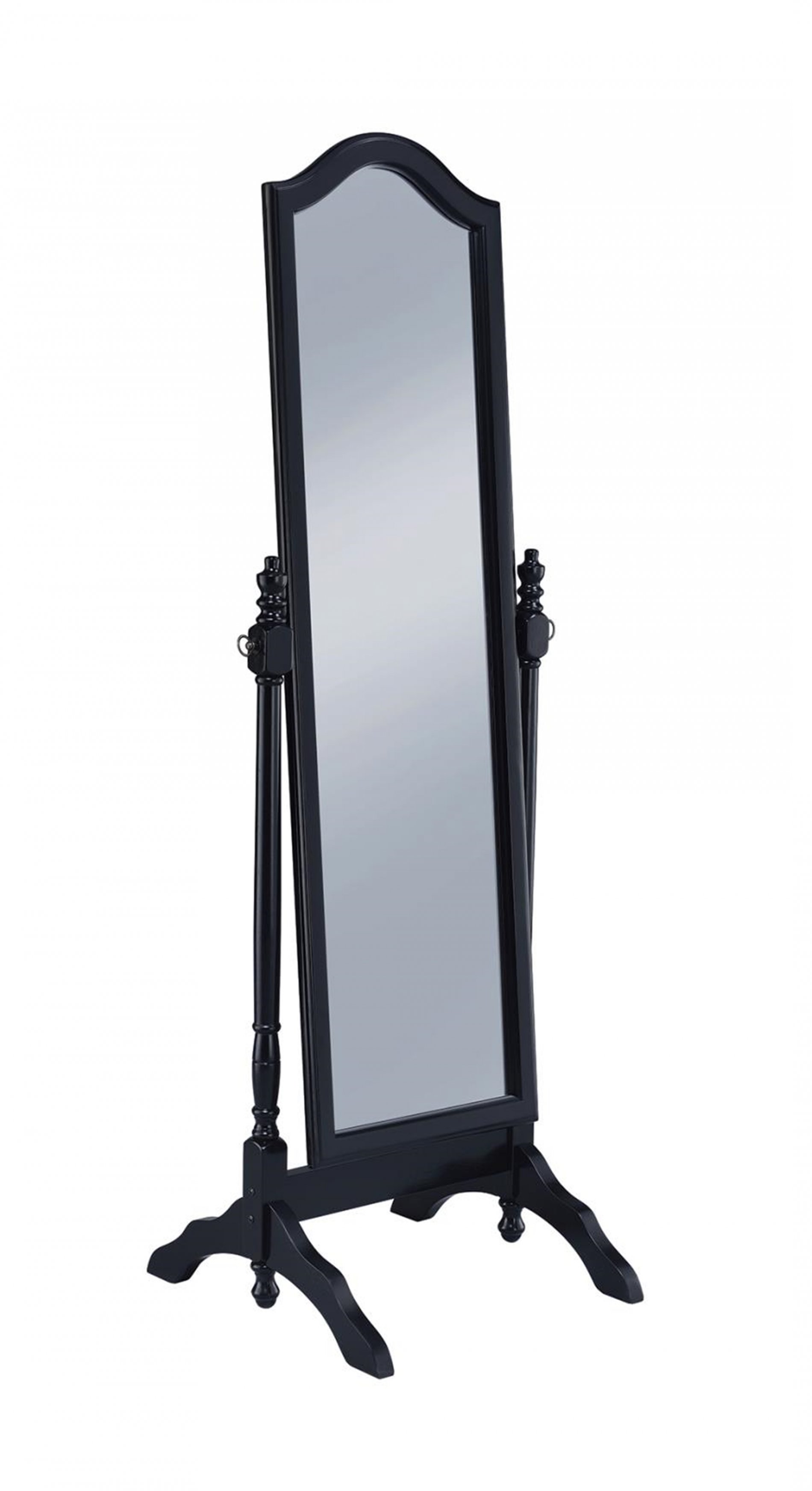 Transitional Black Cheval Mirror - Click Image to Close