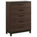 Edmonton 5-drawer Chest Rustic Tobacco image