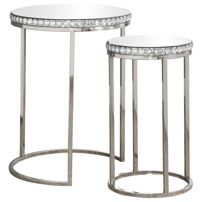 Addison 2-piece Round Nesting Table Silver image