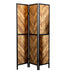 Marlene Herringbone Pattern 3-panel Screen Rustic Tobacco and Black image