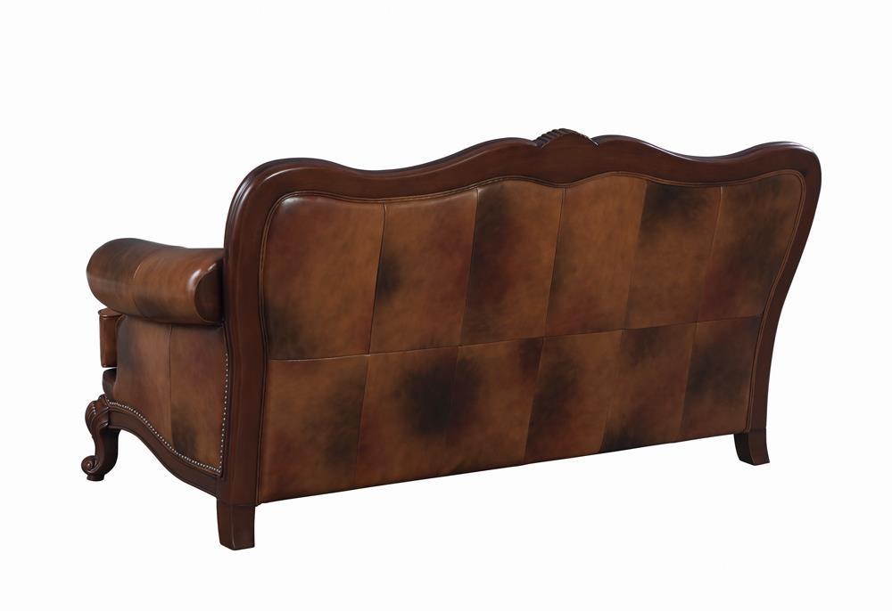 Victoria Rolled Arm Sofa Tri-tone and Brown