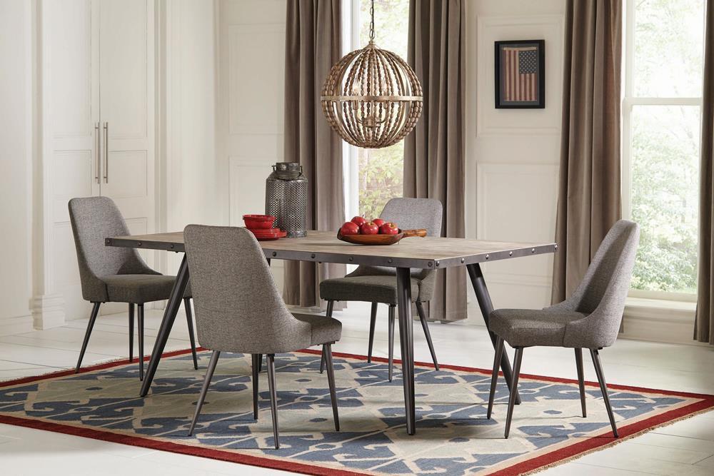 Alan Upholstered Dining Chairs Grey (Set of 2)