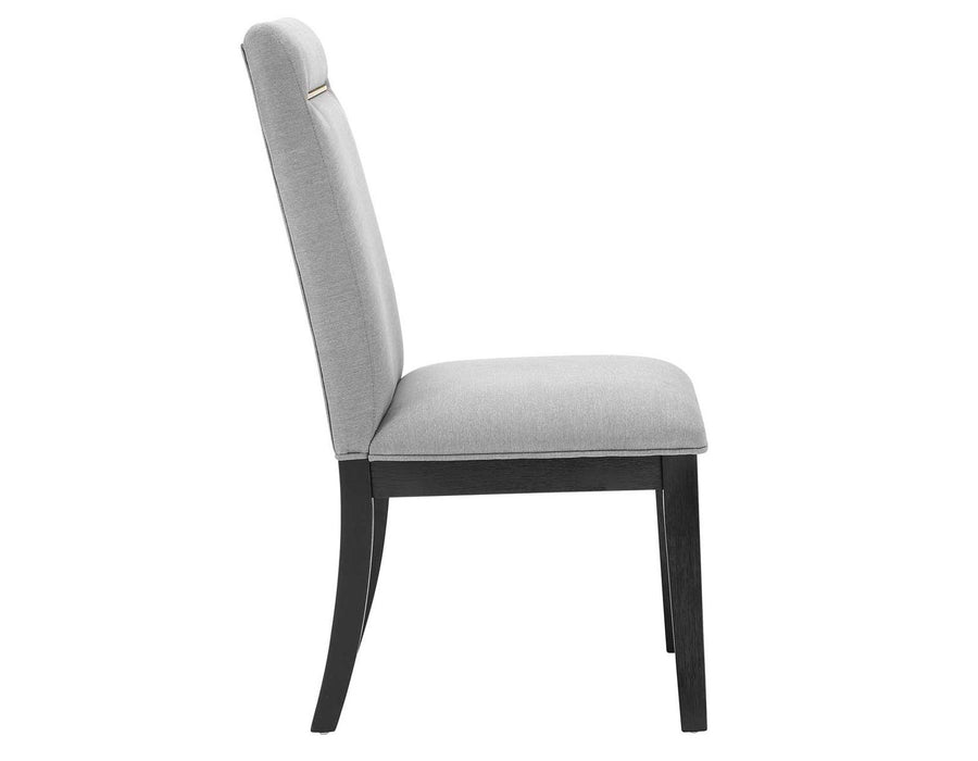 Steve Silver Yves Performance Side Chair in Rubbed Charcoal (Set of 2)