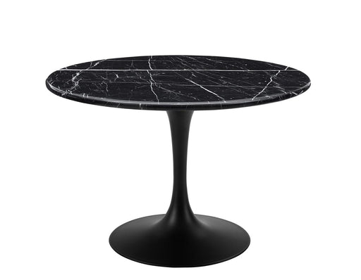 Steve Silver Colfax Round Black Marquina Marble Top Dining Table in Black image