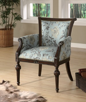 900220 Accent Chair (Blue Floral Pattern) - Click Image to Close