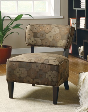900514 Accent Chair (Brown Floral Pattern) - Click Image to Close